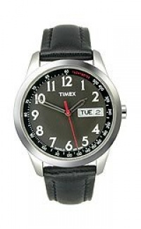 Timex Men's T2N230 Analog Silver-Tone Case Black Leather Black Dial Watch Timex Men's T2N230 Analog Silver-Tone Case Black Leather Black Dial Watch