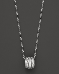 From Georg Jensen's Fusion Collection, a dazzling diamond pavé pendant necklace in white gold. From Georg Jensen's Fusion Collection, a dazzling diamond pavé pendant necklace in white gold.