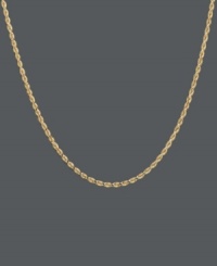 Wrap yourself in a long layer of gold. Necklace features a diamond cut chain crafted in 14k gold. Approximate length: 30 inches. Wrap yourself in a long layer of gold. Necklace features a diamond cut chain crafted in 14k gold. Approximate length: 30 inches.