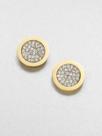 A modern design accented with pavé rhinestones. Glass stonesIon-plated steelSize, about .5Post backImported A modern design accented with pavé rhinestones. Glass stonesIon-plated steelSize, about .5Post backImported