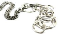 City Gypsies X-Long Large Links Metal Long Necklace Antique Silver Tone Long 32 Chain City Gypsies X-Long Large Links Metal Long Necklace Antique Silver Tone Long 32 Chain