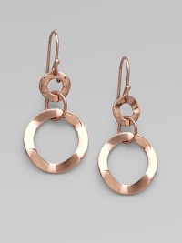 From the Rose Lite Links Collection. Two wavy open loops are connected by a third, in this graceful design of sterling silver and 18k gold, finished with polished 18k rose goldplating.18k gold and sterling silver with 18k rose goldplatingDrop, about 1½Ear wireImported From the Rose Lite Links Collection. Two wavy open loops are connected by a third, in this graceful design of sterling silver and 18k gold, finished with polished 18k rose goldplating.18k gold and sterling silver with 18k rose goldplatingDrop, about 1½Ear wireImported