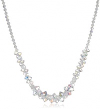 Sterling Silver Swarovski Elements Aurore Boreale Graduated Frontal Necklace, 16+3 Extender Sterling Silver Swarovski Elements Aurore Boreale Graduated Frontal Necklace, 16+3 Extender