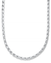 Just a touch of bold silver adds a little edge to any look with this sterling silver textured wheat chain necklace. Approximate length: 22 inches. Just a touch of bold silver adds a little edge to any look with this sterling silver textured wheat chain necklace. Approximate length: 22 inches.