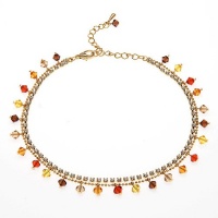Sunset Multi-Colored Faceted Swarovski Crystal with Cubic Zirconia CZ on Micron Gold Plated Brass Anklet Bracelet 8.5''-10.5'' Sunset Multi-Colored Faceted Swarovski Crystal with Cubic Zirconia CZ on Micron Gold Plated Brass Anklet Bracelet 8.5''-10.5''