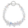 Sterling Silver Swarovski Elements Aurore Boreale Graduated Frontal Toggle Bracelet, 7.5