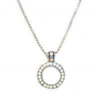 Mariana Spirit of Design Silver Plated Swarovski Crystal Petite Circle Pendant Necklace in Pearl/White Opal/AB Mariana Spirit of Design Silver Plated Swarovski Crystal Petite Circle Pendant Necklace in Pearl/White Opal/AB
