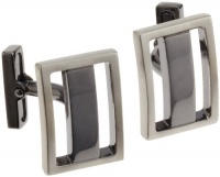 Kenneth Cole New York Mens Brushed Rhodium Rectangle With Polished Hematite Center Bar Cufflinks Kenneth Cole New York Mens Brushed Rhodium Rectangle With Polished Hematite Center Bar Cufflinks