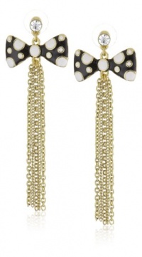 Betsey Johnson Pretty Polka Dots Polka Dot Bow Multi-Chain Linear Earrings Betsey Johnson Pretty Polka Dots Polka Dot Bow Multi-Chain Linear Earrings
