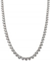 A sparkling delight. Adorn your neckline with Arabella's evening-ready necklace full of round-cut Swarovski zirconias (53 ct. t.w.) set in sterling silver. Approximate length: 16 inches.