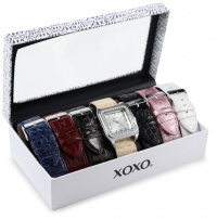 XOXO Women's XO9023 Seven Color Crocodile Interchangeable Strap Set Watch XOXO Women's XO9023 Seven Color Crocodile Interchangeable Strap Set Watch