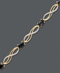 Indulge in style that's eternal. Victoria Townsend's infinity link bracelet sparkles with the addition of oval-cut sapphires (4 ct. t.w.) and round-cut diamond accents. Crafted in 18k gold over sterling silver. Approximate length: 7-1/4 inches. Indulge in style that's eternal. Victoria Townsend's infinity link bracelet sparkles with the addition of oval-cut sapphires (4 ct. t.w.) and round-cut diamond accents. Crafted in 18k gold over sterling silver. Approximate length: 7-1/4 inches.