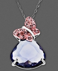 Feminine appeal. A dainty pink crystal butterfly perches on a large purple crystal stone in Kaleidoscope's ultra-feminine pendant necklace. Crafted in sterling silver with Swarovski Elements. Approximate length: 18 inches. Approximate drop: 3/4 inch. Feminine appeal. A dainty pink crystal butterfly perches on a large purple crystal stone in Kaleidoscope's ultra-feminine pendant necklace. Crafted in sterling silver with Swarovski Elements. Approximate length: 18 inches. Approximate drop: 3/4 inch.