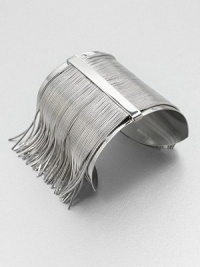 Cascading fringe chains give this bracelet trend-setting style. Sterling silverplated brassWidth, about 2.75Made in Italy Cascading fringe chains give this bracelet trend-setting style. Sterling silverplated brassWidth, about 2.75Made in Italy