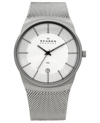 Skagen Denmark's signature mesh bracelet makes this watch perfect for distinguished looks. Skagen Denmark's signature mesh bracelet makes this watch perfect for distinguished looks.