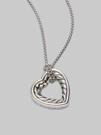 From the Cable Heart Collection. Both sweet and sophisticated, a graceful heart of cabled sterling silver with signature accents of 18k gold hangs from a sterling silver box chain. Sterling silver and 18k yellow gold Chain length, about 16 Pendant length, about 1 Lobster clasp Made in USA From the Cable Heart Collection. Both sweet and sophisticated, a graceful heart of cabled sterling silver with signature accents of 18k gold hangs from a sterling silver box chain. Sterling silver and 18k yellow gold Chain length, about 16 Pendant length, about 1 Lobster clasp Made in USA