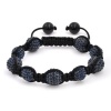 Bling Jewelry Unisex Bracelet Cyber Shamballa Inspired Denim Blue Crystal Bead 12mm