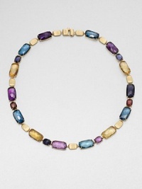 From the Murano Collection. A stunning link design featuring multicolored, faceted stones set in hand-crafted 18k gold. May include amethyst, light amethyst, green amethyst, iolite, garnet, green garnet, orange garnet, tourmalines, citrine, lemon citrine, peridot, pink quartz, smoky quartz and topaz18k goldLength, about 16Lobster clasp closureMade in ItalyPlease note: Stone may vary. From the Murano Collection. A stunning link design featuring multicolored, faceted stones set in hand-crafted 18k gold. May include amethyst, light amethyst, green amethyst, iolite, garnet, green garnet, orange garnet, tourmalines, citrine, lemon citrine, peridot, pink quartz, smoky quartz and topaz18k goldLength, about 16Lobster clasp closureMade in ItalyPlease note: Stone may vary.