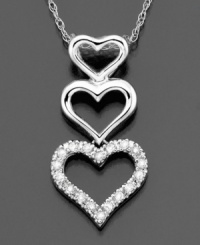 Let your look overflow with love. This sumptuous necklace features round-cut diamond accents set in 14k white gold. Approximate length: 18 inches. Approximate drop: 3/4 inch. Let your look overflow with love. This sumptuous necklace features round-cut diamond accents set in 14k white gold. Approximate length: 18 inches. Approximate drop: 3/4 inch.