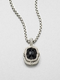 From the Labyrinth Collection. A stunning, faceted black onyx stone surrounded by sparkling diamonds set in sleek sterling silver on an iconic cable bale. Black onyxDiamonds, .19 tcwSterling silverSize, about .55Fixed baleImported Please note: Chain sold separately. From the Labyrinth Collection. A stunning, faceted black onyx stone surrounded by sparkling diamonds set in sleek sterling silver on an iconic cable bale. Black onyxDiamonds, .19 tcwSterling silverSize, about .55Fixed baleImported Please note: Chain sold separately.