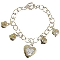 Hearts Charm Bracelet, in Silver Tone Hearts Charm Bracelet, in Silver Tone