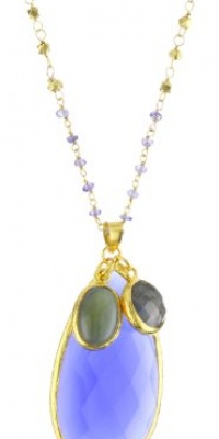 Coralia Leets Jewelry Design Mykonos Wire Wrap Deep Blue Chalcedony Pendant Necklace, 33 Coralia Leets Jewelry Design Mykonos Wire Wrap Deep Blue Chalcedony Pendant Necklace, 33