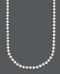 Polish your look with a fresh strand of pearls. Belle de Mer necklace features A cultured freshwater pearls (7-1/2-8 mm) with a 14k gold clasp. Approximate length: 18 inches. Polish your look with a fresh strand of pearls. Belle de Mer necklace features A cultured freshwater pearls (7-1/2-8 mm) with a 14k gold clasp. Approximate length: 18 inches.