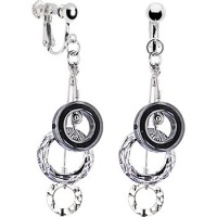 Handcrafted Cosmic Hematite Circular Clip Earrings MADE WITH SWAROVSKI ELEMENTS Handcrafted Cosmic Hematite Circular Clip Earrings MADE WITH SWAROVSKI ELEMENTS