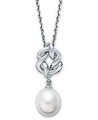 Fresh by Honora takes elegance to a new level with this lovely knot design. Necklace crafted in sterling silver that highlights a cultured freshwater pearl drop (10-10-1/2 mm). Approximate length: 18 inches. Approximate drop: 1 inch. Fresh by Honora takes elegance to a new level with this lovely knot design. Necklace crafted in sterling silver that highlights a cultured freshwater pearl drop (10-10-1/2 mm). Approximate length: 18 inches. Approximate drop: 1 inch.
