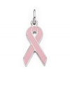 Promote breast cancer awareness with this symbolic Rembrandt charm. Crafted in sterling silver with pink enamel accents. Approximate drop: 1 inch.