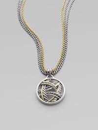 From the Papyrus collection. Cable sterling silver and smooth 18k gold are richly entwined in this circular design.18k gold Sterling silver Width, about 1½ Imported Please note: necklace sold separately. From the Papyrus collection. Cable sterling silver and smooth 18k gold are richly entwined in this circular design.18k gold Sterling silver Width, about 1½ Imported Please note: necklace sold separately.