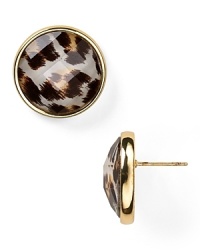 Hit the spot with these stud earrings from kate spade new york. Crafted of 12-karat gold and splashed in leopard print, they instantly hint at your wild side. Hit the spot with these stud earrings from kate spade new york. Crafted of 12-karat gold and splashed in leopard print, they instantly hint at your wild side.