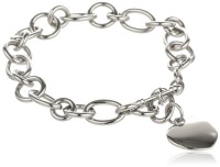 Women's Stainless Steel Heart Charm Bracelet, 9 Women's Stainless Steel Heart Charm Bracelet, 9