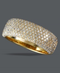Sparkle by the dozen. EFFY Collection's stunning band ring features pave-set diamonds (1 ct. t.w.) in a luminous 14k gold setting. Approximate width: 5/16 inch. Sparkle by the dozen. EFFY Collection's stunning band ring features pave-set diamonds (1 ct. t.w.) in a luminous 14k gold setting. Approximate width: 5/16 inch.