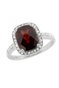 Effy Jewlery 14K White Gold Diamond and Garnet Ring, 3.16 TCW Ring size 7 Effy Jewlery 14K White Gold Diamond and Garnet Ring, 3.16 TCW Ring size 7