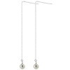 SCER017 Sterling Silver Cream Faux Pearl Threader 2 Inch Ear Wire String Earrings Made with Swarovski Elements
