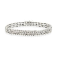 Sterling Silver 1ct Diamond Three Row Bracelet Sterling Silver 1ct Diamond Three Row Bracelet