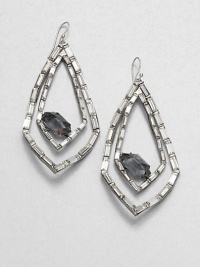 From the Miss Havisham Bel Air Collection. Faceted stones nestled in sparkling Swarovski crystals in a double frame design. Glass stonesRhodium-platingSwarovski crystalsDrop, about 3.5Hook backMade in USA From the Miss Havisham Bel Air Collection. Faceted stones nestled in sparkling Swarovski crystals in a double frame design. Glass stonesRhodium-platingSwarovski crystalsDrop, about 3.5Hook backMade in USA