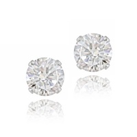 Sterling Silver 2.5ct CZ Stud Earrings, 7mm Sterling Silver 2.5ct CZ Stud Earrings, 7mm