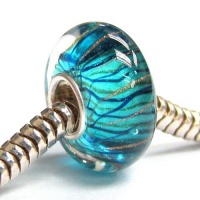 Sterling Silver Murano Stripe Wave Blue Gold Glass Bead For Pandora Troll Chamilia Biagi European Charm Bracelets Sterling Silver Murano Stripe Wave Blue Gold Glass Bead For Pandora Troll Chamilia Biagi European Charm Bracelets