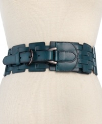Make a style statement with this faux leather stretch belt from Steve Madden that adds eye-catching detail to any outfit. Make a style statement with this faux leather stretch belt from Steve Madden that adds eye-catching detail to any outfit.
