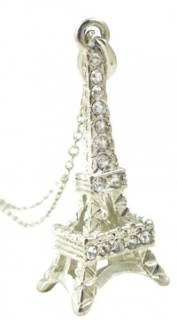 Gorgeous Silver Plated 3-D Crystal Eiffel Tower Paris France Theme Pendant and Chain Necklace (style 2) Gorgeous Silver Plated 3-D Crystal Eiffel Tower Paris France Theme Pendant and Chain Necklace (style 2)