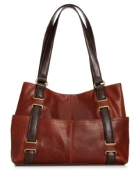 This classic-cool leather shopper from Tignanello takes on a vintage vibe with antiqued brass-tone hardware and exquisite detail stitching. With a roomy, pocket-lined interior, it's perfect for stowing day-to-day necessities and anything new you find along the way. This classic-cool leather shopper from Tignanello takes on a vintage vibe with antiqued brass-tone hardware and exquisite detail stitching. With a roomy, pocket-lined interior, it's perfect for stowing day-to-day necessities and anything new you find along the way.