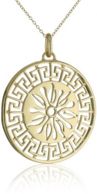 18k Yellow Gold Plated Sterling Silver Sun Medallion, 18 18k Yellow Gold Plated Sterling Silver Sun Medallion, 18