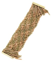 Practice versatility. The two tone design of BCBGeneration's soft chain bracelet make it an easy match for any look. Crafted in rose gold tone, antique gold tone, and silver tone mixed metal with a magnetic snap closure. Approximate length: 7 inches. Practice versatility. The two tone design of BCBGeneration's soft chain bracelet make it an easy match for any look. Crafted in rose gold tone, antique gold tone, and silver tone mixed metal with a magnetic snap closure. Approximate length: 7 inches.