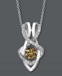 Your style has never shined so bright. Put the finishing touches on in Le Vian's stunning, swirling pendant. Crafted in 14k white gold, pendant features rows of overlapping white diamonds (1/5 ct. t.w.) with a chocolate diamond center (3/8 ct. t.w.). Approximate length: 18 inches. Approximate drop: 3/4 inch. Your style has never shined so bright. Put the finishing touches on in Le Vian's stunning, swirling pendant. Crafted in 14k white gold, pendant features rows of overlapping white diamonds (1/5 ct. t.w.) with a chocolate diamond center (3/8 ct. t.w.). Approximate length: 18 inches. Approximate drop: 3/4 inch.