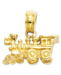 For the girl on the move, this intricate locomotive charm is the perfect addition to your collection. Crafted in 14k gold, charm features a detailed 3-dimensional design. Chain not included. Approximate length: 1/2 inch. Approximate width: 1/2 inch. For the girl on the move, this intricate locomotive charm is the perfect addition to your collection. Crafted in 14k gold, charm features a detailed 3-dimensional design. Chain not included. Approximate length: 1/2 inch. Approximate width: 1/2 inch.