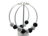 New Basketball Wives POParazzi Inspired Earrings Ier2001 Silver/jet Bk 80mm