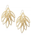 Make a splash. Cascading cut-out drops adorn Style&co.'s chic chandelier earrings. Crafted in gold tone mixed metal with a textured surface. Approximate drop: 3-1/2 inches.