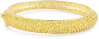 CZ by Kenneth Jay Lane Classic Cubic Zirconia Gold-Plated Pave Oval Bangle Bracelet CZ by Kenneth Jay Lane Classic Cubic Zirconia Gold-Plated Pave Oval Bangle Bracelet